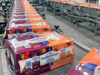 Complete line for repackaging 330 ml cans in multi-flavour variety packs, with OCME, SMI and TOSA machines. For sale.