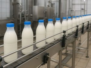 Linea di imbottigliamento del latte con macchine nuove e usate integrate